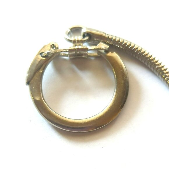 Vintage St Christopher Protect Us Sterling Silver Medallion Pendant Keychain - Picture 4 of 4